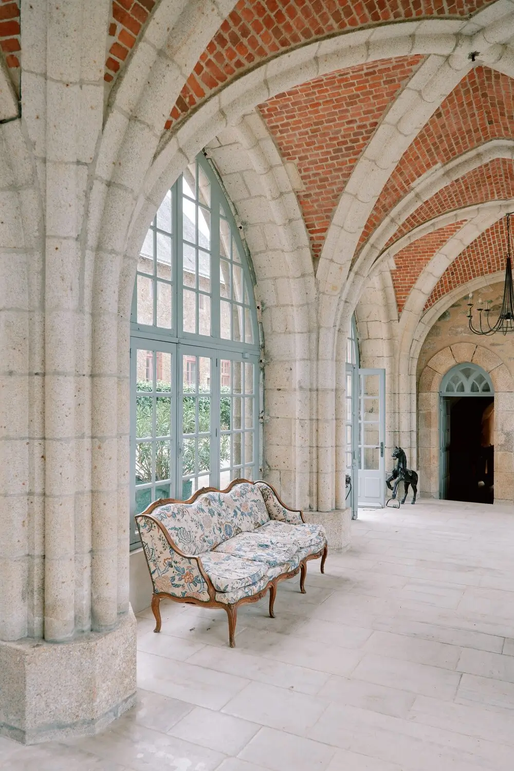 Photo de la galerie vitrée dans l'aile Néo-renaissance
